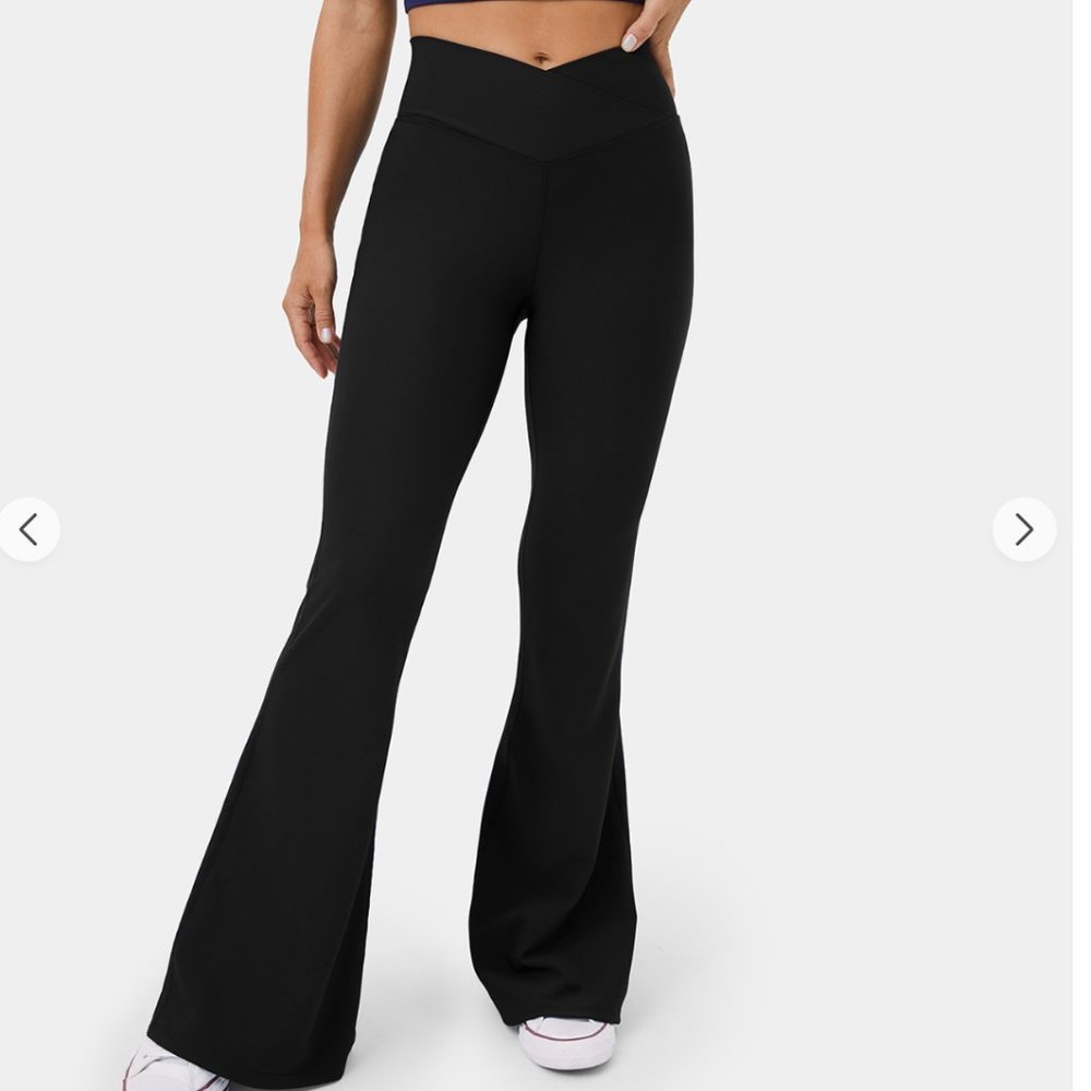 Patitoff Crossover High Waisted Back Pocket Super Flare - Black L